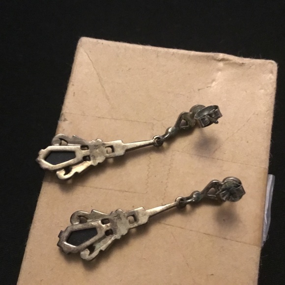 Vintage Marcasite Earrings Pierced Posts - Picture 6 of 12